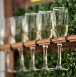champagne-wall A wall of champagne glasses